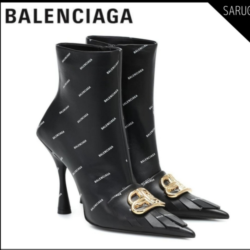 Balenciaga Fringe Knife BB Leather Bootie - Picture 1 of 10